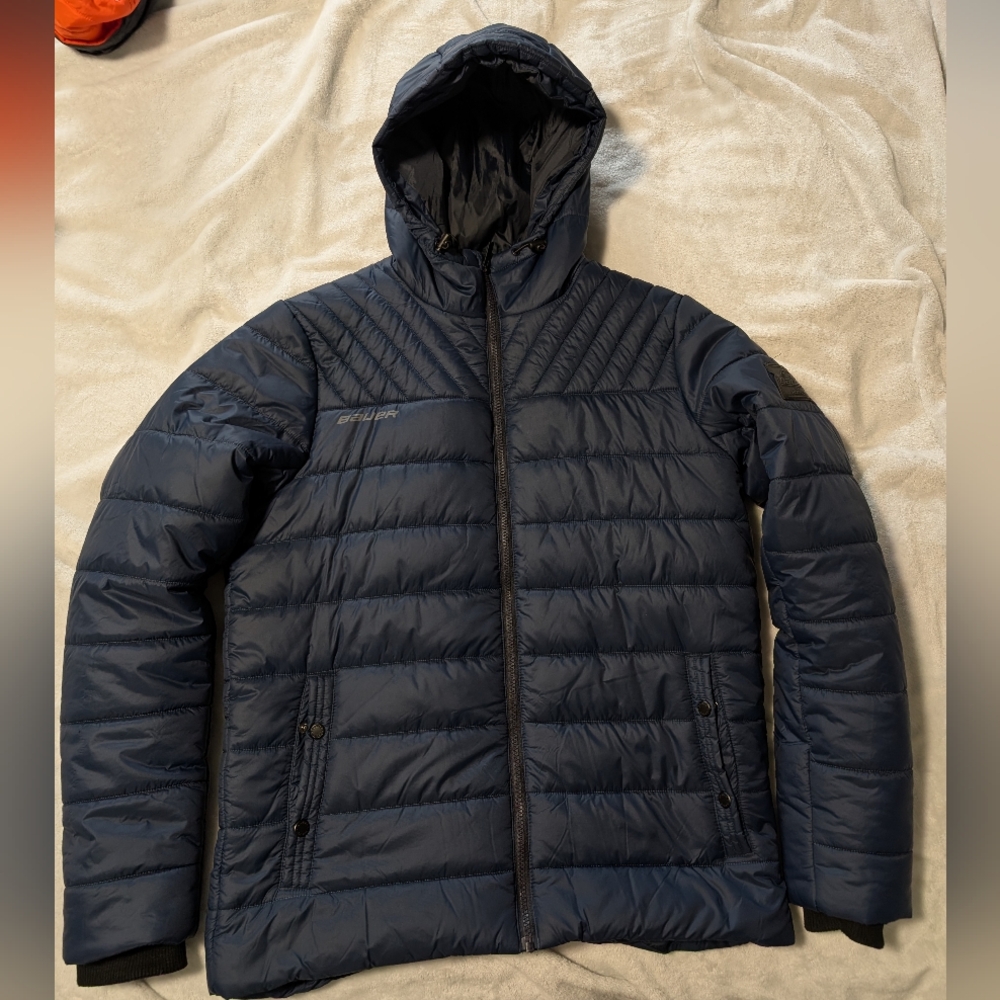 Bauer Hockey Navy Hooded Puffer Jacket